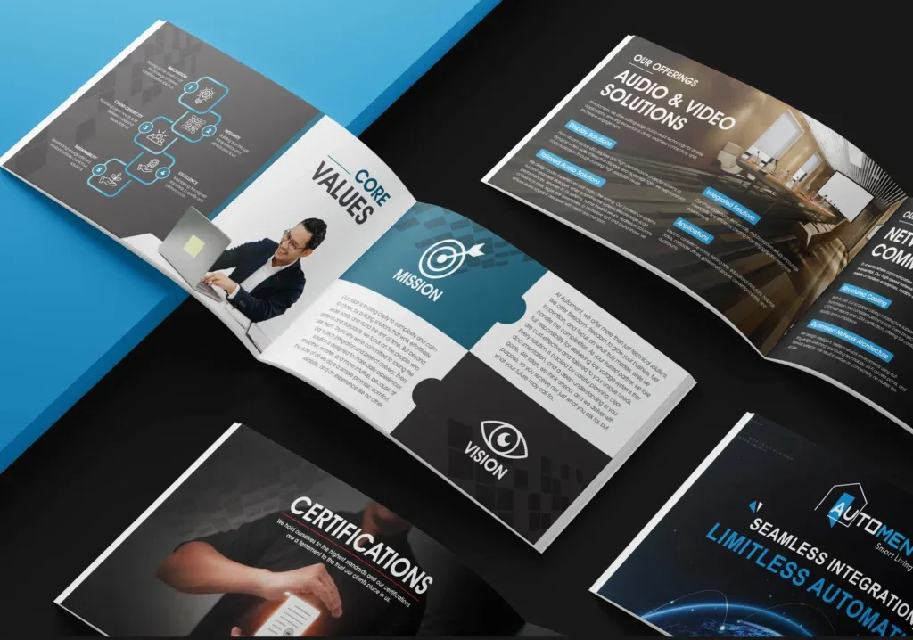 Company profile designed by ADM for Automent