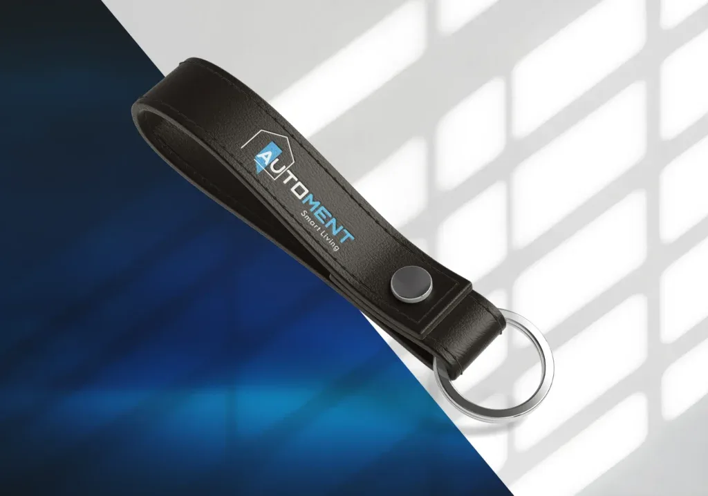 Branded key ring designed by ADM for Automent