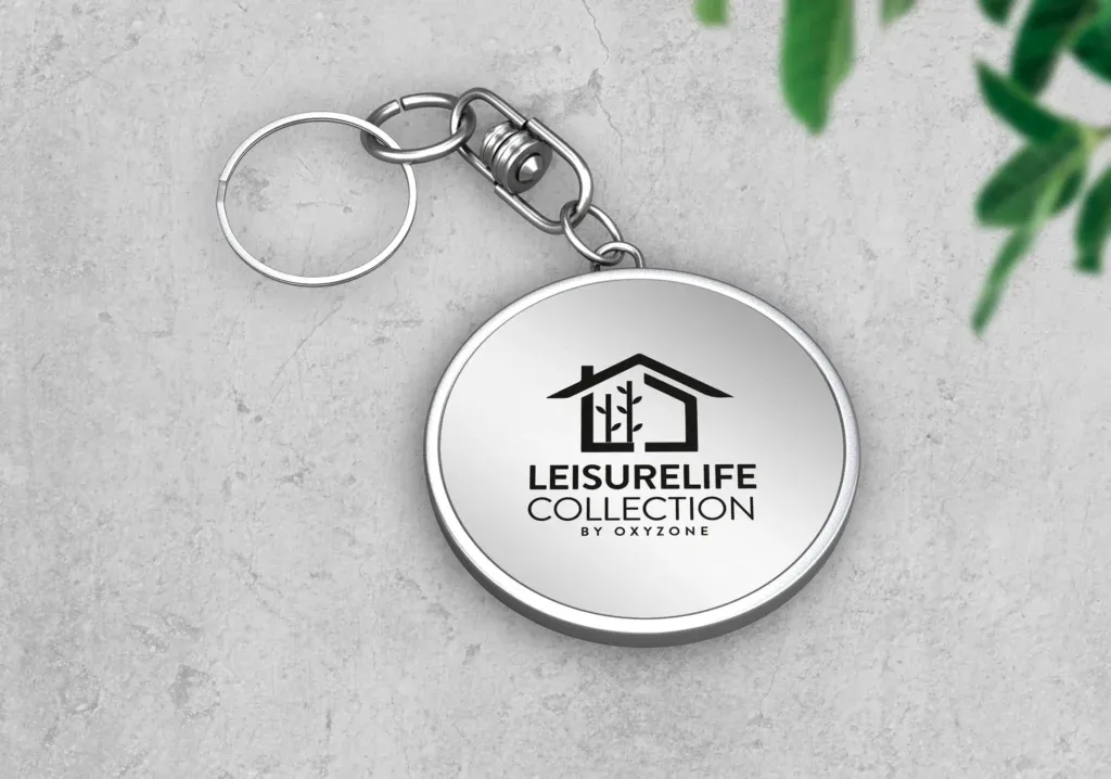 Branded key ring designed by ADM for Leisurelife Collection