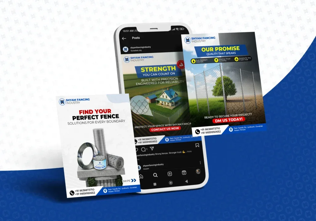 Social media post designed by ADM for Shyam Fancing Industry