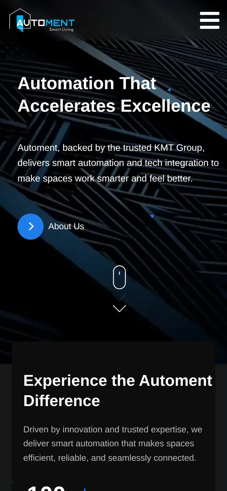 The Automent website on a phone, built by ADM